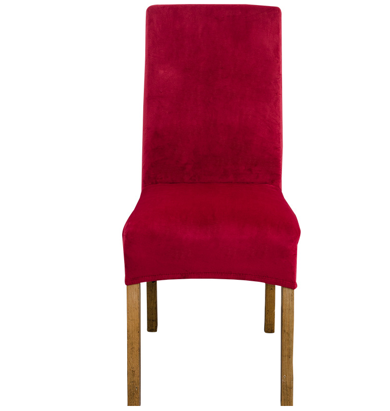Dining Chair Covers Stretch Flannel SÉLUNE Wine Red-38x39x60x90