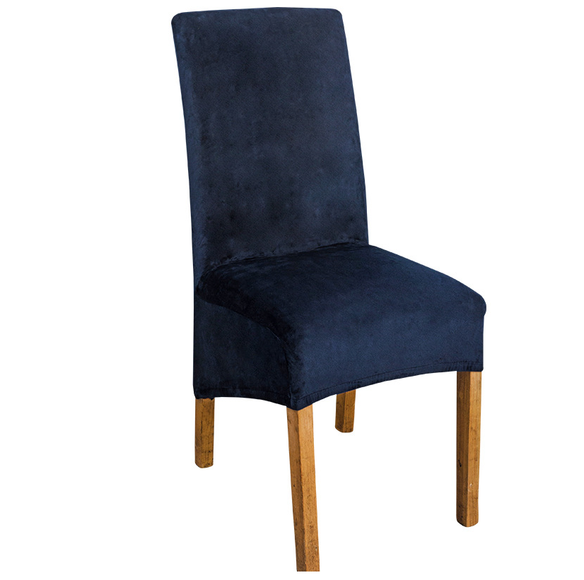 Dining Chair Covers Stretch Flannel SÉLUNE Navy-38x39x60x90