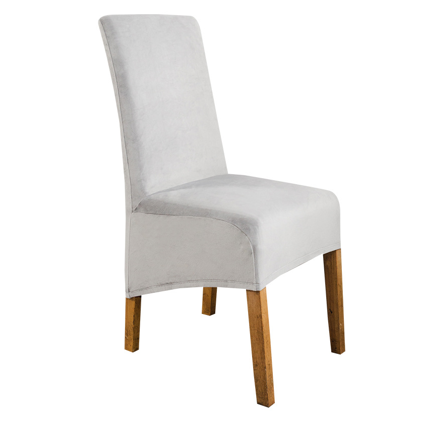 Dining Chair Covers Stretch Flannel SÉLUNE Light grey-38x39x60x90