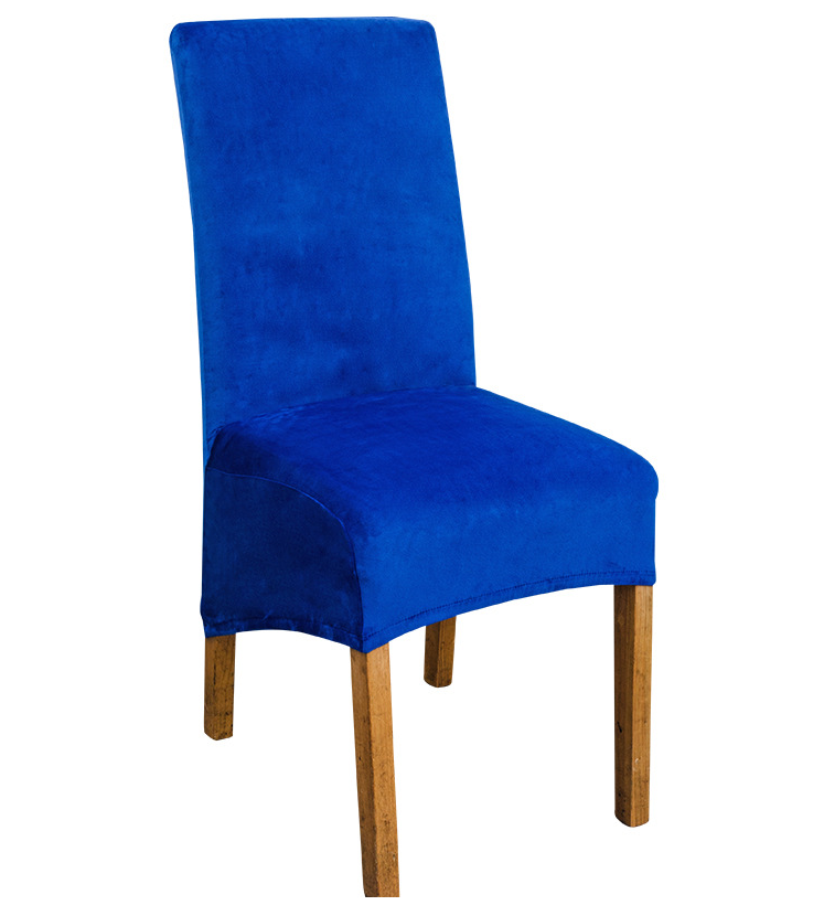 Dining Chair Covers Stretch Flannel SÉLUNE Royal blue-38x39x60x90