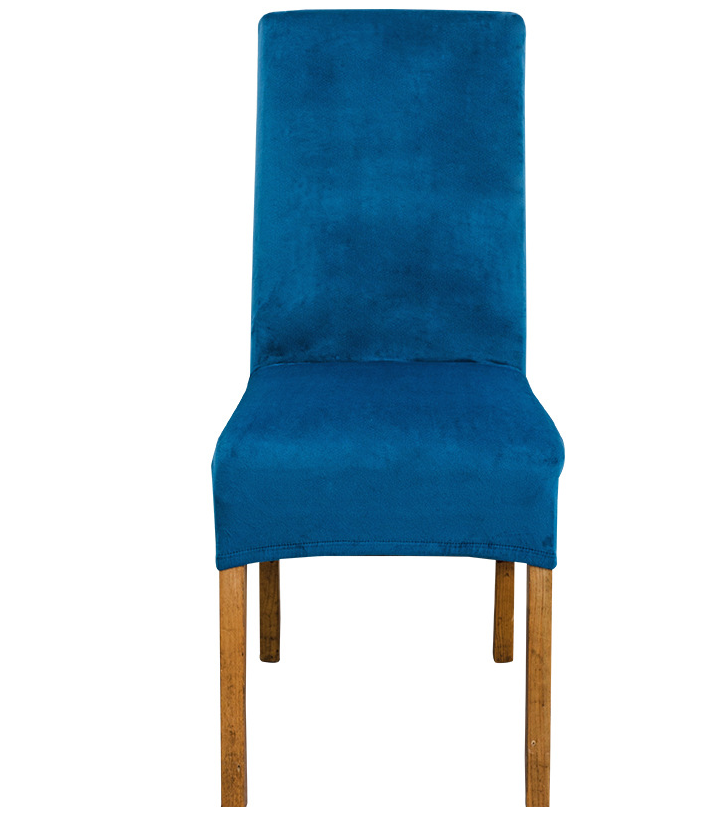 Dining Chair Covers Stretch Flannel SÉLUNE Peacock blue-38x39x60x90
