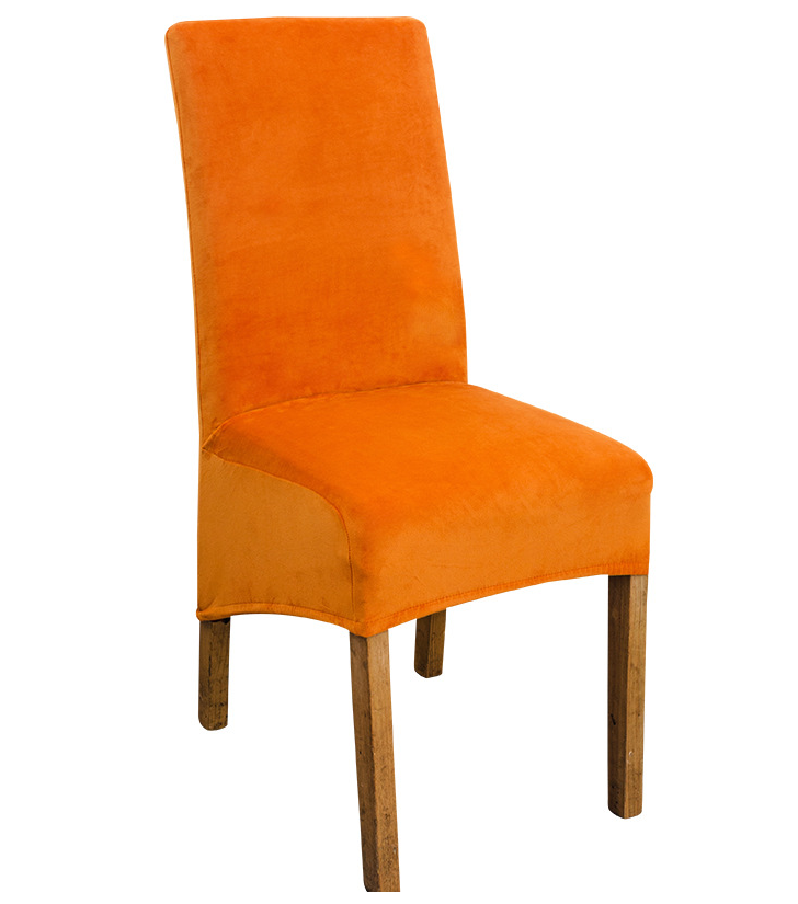 Dining Chair Covers Stretch Flannel SÉLUNE Orange-38x39x60x90