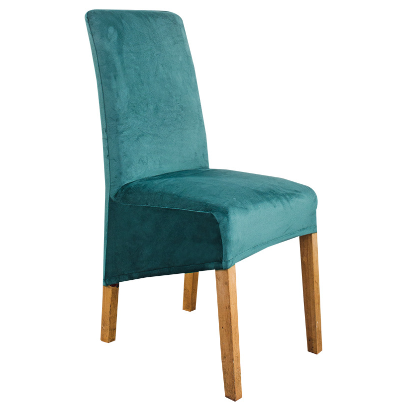 Dining Chair Covers Stretch Flannel SÉLUNE Peacock green-38x39x60x90