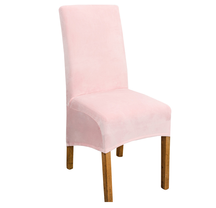 Dining Chair Covers Stretch Flannel SÉLUNE Pink-38x39x60x90