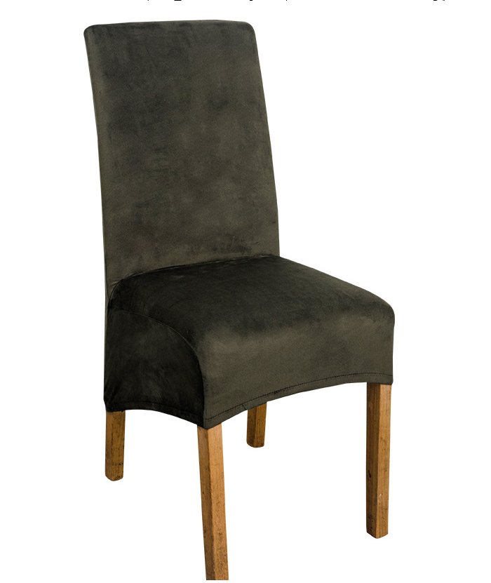 Dining Chair Covers Stretch Flannel SÉLUNE Black-38x39x60x90