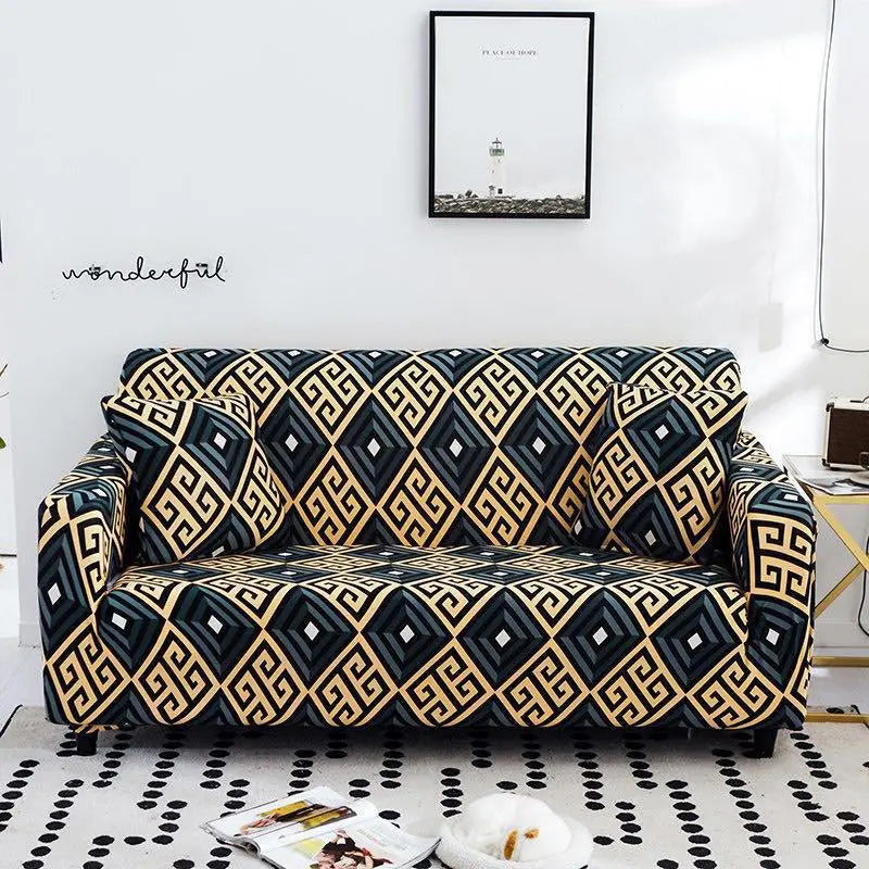 Loveseat Cover Stretch Pet-Friendly LUMIÈRE Luxury gilt-45 45cm pillowcase-Without pillowcase