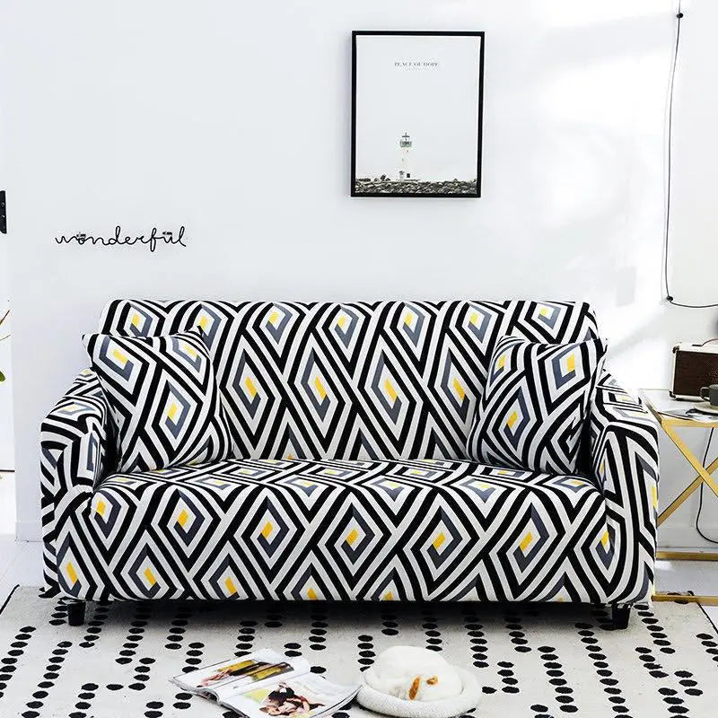 Loveseat Cover Stretch Pet-Friendly LUMIÈRE Light luxury geometry-45 45cm pillowcase-Without pillowcase
