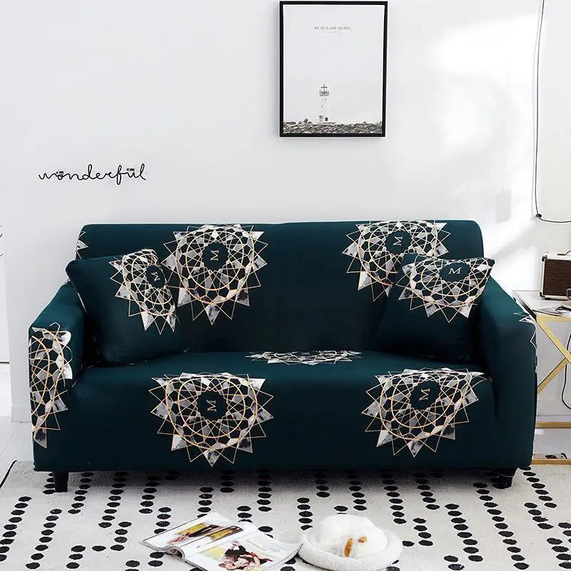 Loveseat Cover Stretch Pet-Friendly LUMIÈRE Urban light and shadow-Single seat 90 140cm-With 2pillowcases