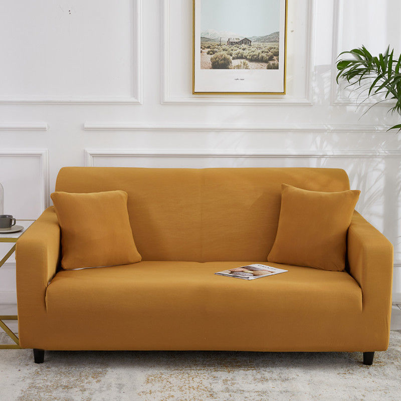 Stretch Sofa Covers Thick Knit VIVETTE Three persons 190 230cm-Camel