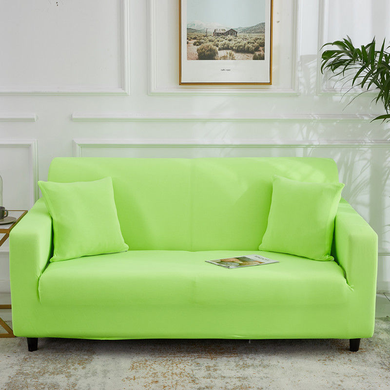 Stretch Sofa Covers Thick Knit VIVETTE Three persons 190 230cm-Fluorescent green