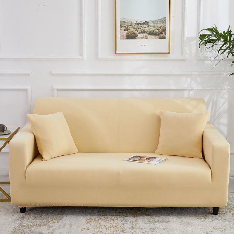 Stretch Sofa Covers Thick Knit VIVETTE Three persons 190 230cm-Beige