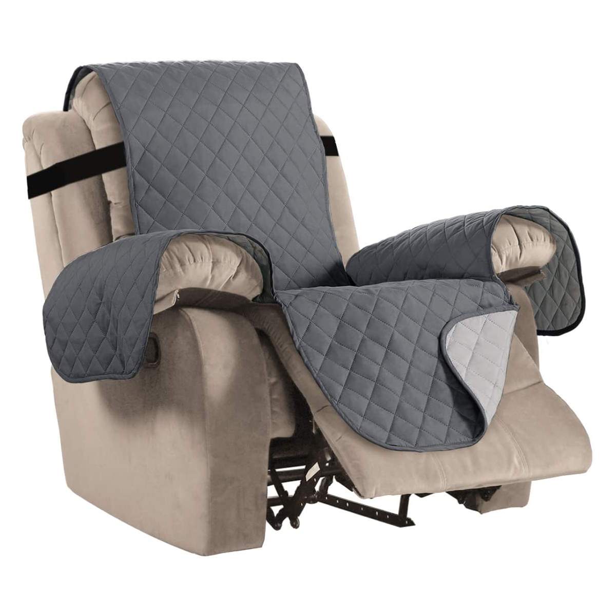 Recliner Chair Covers Non-Slip Polyester LUMIERA Grey-small