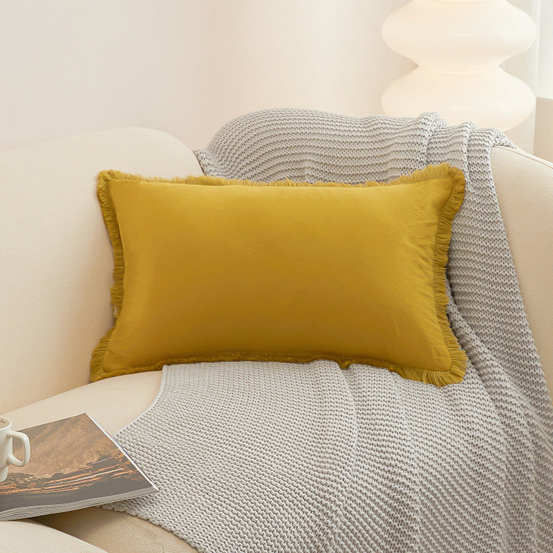 Pillow Cover Washed Cotton Minimalist MIRELLE Waxing Yellow-50X50cm