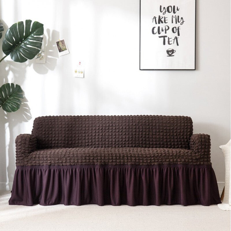 Lace Sofa Cover Pet-Friendly LUCETTE Brown-Pillowcase 2pcs