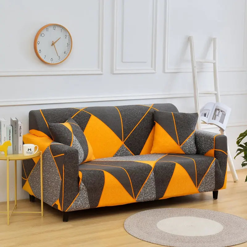 Loveseat Covers Stretch Nordic Lureva Yellow grey-90to140cm
