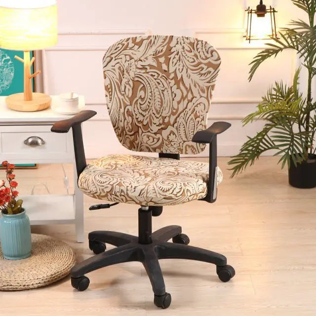 Ergonomic Chair Covers Stretch-Fit Velours LUNEAIR Ginger-2pc set