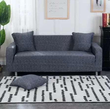 Loveseat Cover Stretchable Polyester LUMIEREA Dark gray-Pillowcase 2pcs