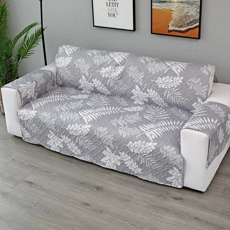 Pet Protection Cover Washable Polyester FEUILLA Gray Leaves-190X196CM