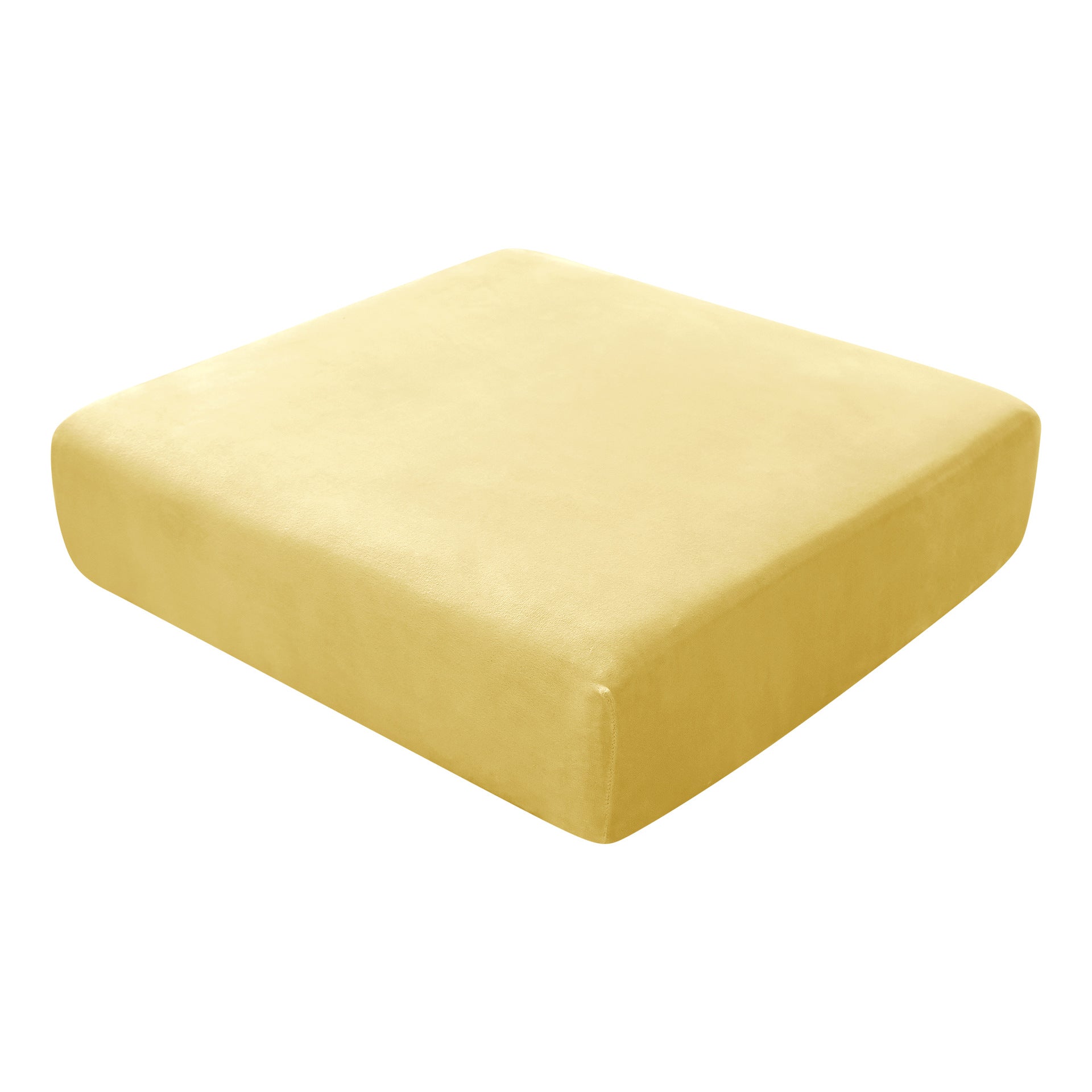 Sofa Seat Cover Velvet Stretch MARCELLE 26 Lemon Yellow-Three