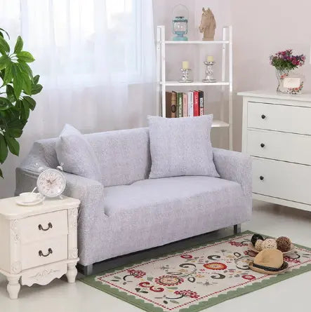 Loveseat Cover Stretchable Polyester LUMIEREA Gray-Pillowcase 2pcs