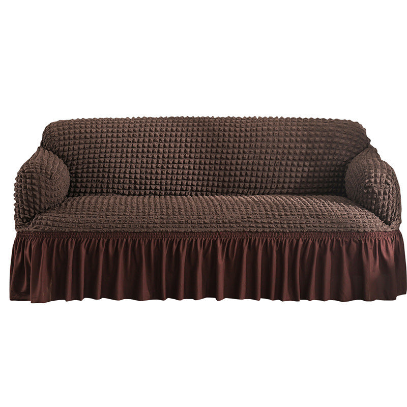 Loveseat Cover Seersucker Pet-Friendly CELINEA Dark Coffee-S