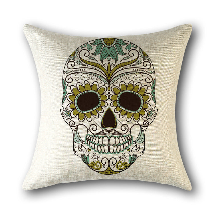 Decor Pillow Cover Linen Skullprint NOIRÉA 11 style-45x45cm