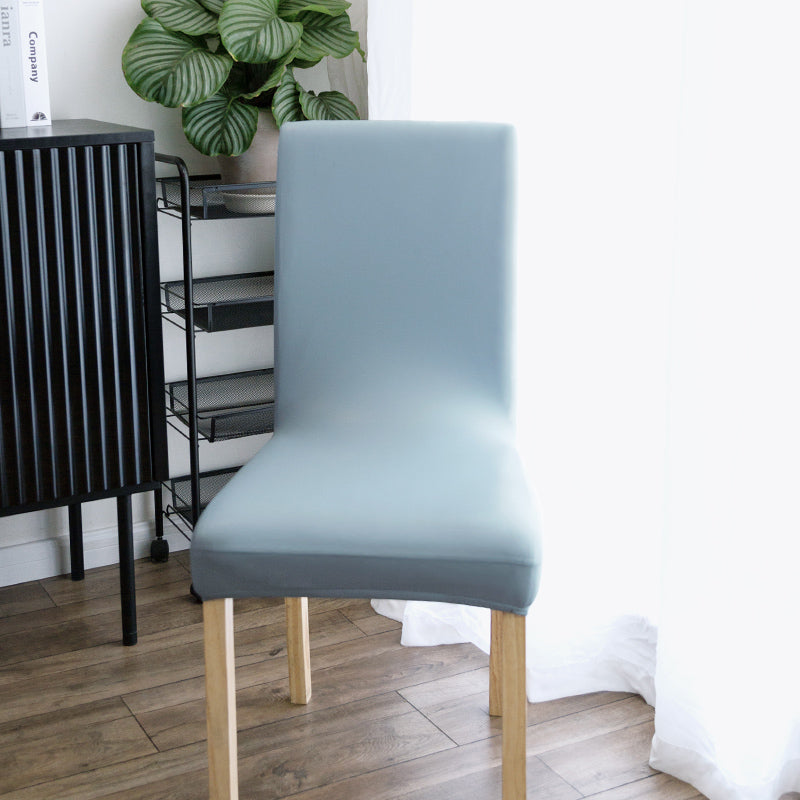 Dining Chair Covers Stretch Leather LUMIÈRE Blue-35to45-1