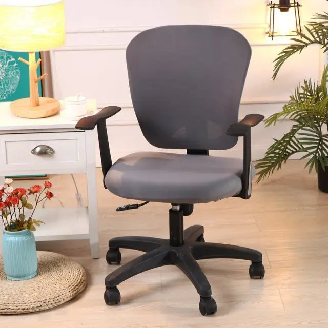 Ergonomic Chair Covers Stretch-Fit Velours LUNEAIR Gray-2pc set