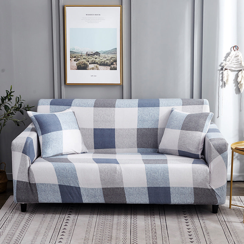 Loveseat Cover Stretch Non-Slip ELONIE Checkered Era-90to140 Single