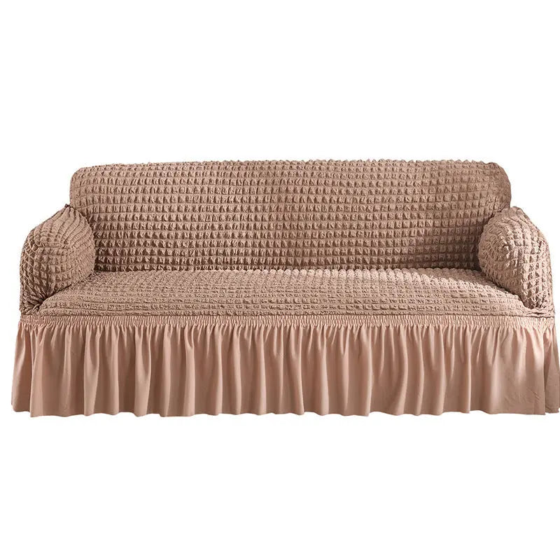 Loveseat Cover Lace Stretchable LUMIÈRE Egyptian Grey-L