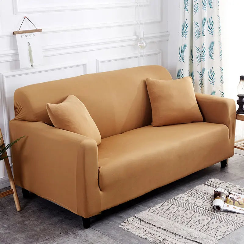 Loveseat Cover Stretch Floral Luneva Camel-190to230cm