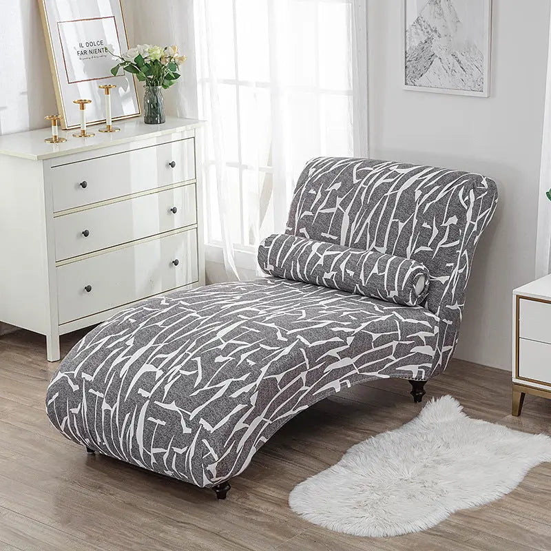 Chaise Lounge Slipcove Stretch Pet-Friendly LUMIELA Crack-2PCS Recliner Cover Pillowcase
