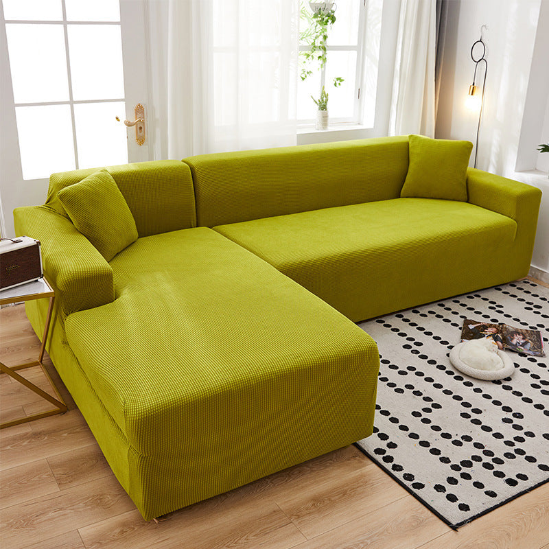 Corner Sofa Cover Stretch Minimalist LUMIÈRE Emerald Green Yellow-XL Code