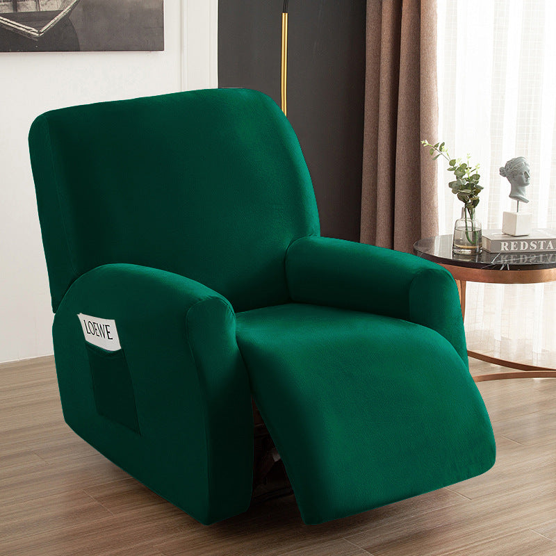 Recliner Chair Covers Velvet Stretchable CHARMÉE Green-Chivas Regal single seat