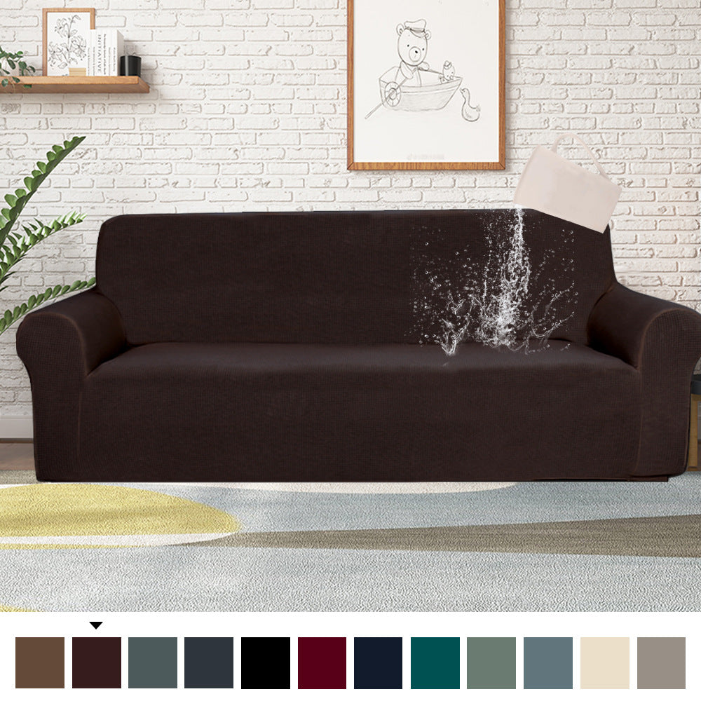 Loveseat Covers Waterproof Polyester LUMIERE Dark brown-4seater