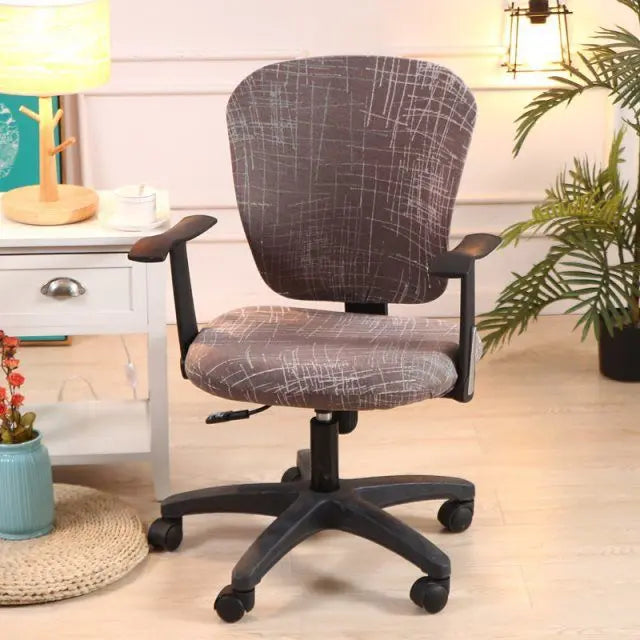 Ergonomic Chair Covers Stretch-Fit Velours LUNEAIR Brown-2pc set