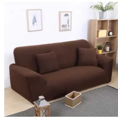 Loveseat Covers Stretch Minimalist LUMIERA Brown-2pcs Pillow