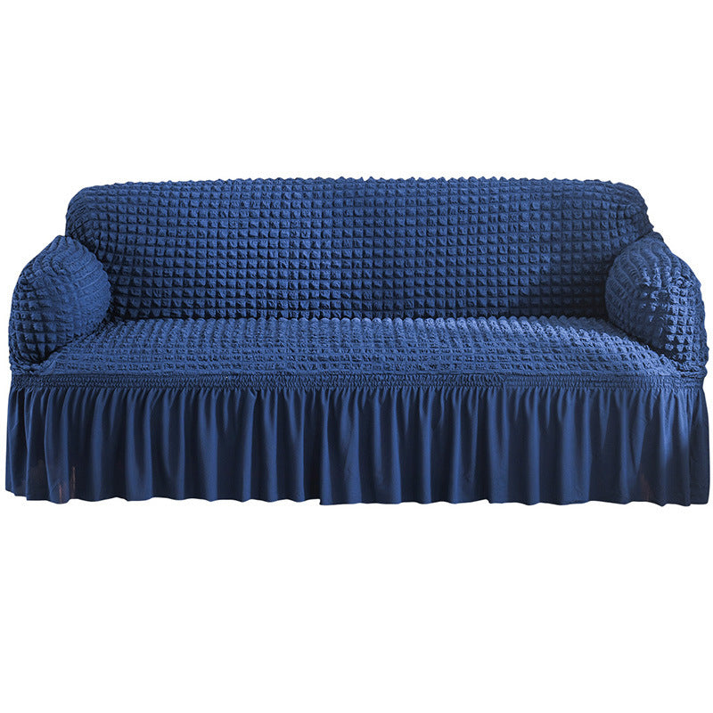 Loveseat Cover Seersucker Pet-Friendly CELINEA Dark Blue-XL