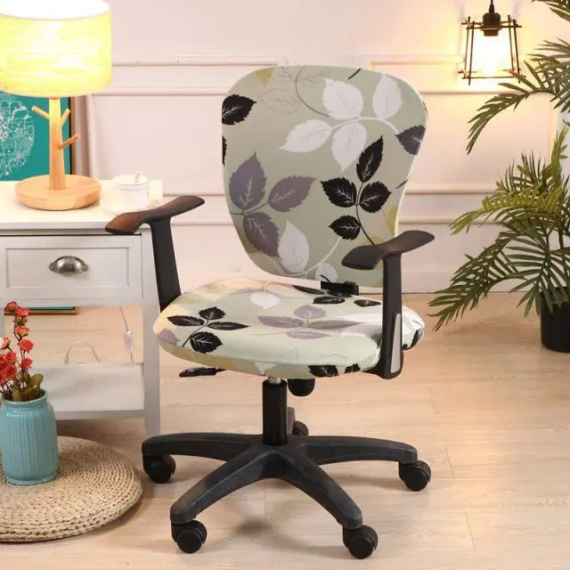 Ergonomic Chair Covers Stretch-Fit Velours LUNEAIR Green-2pc set
