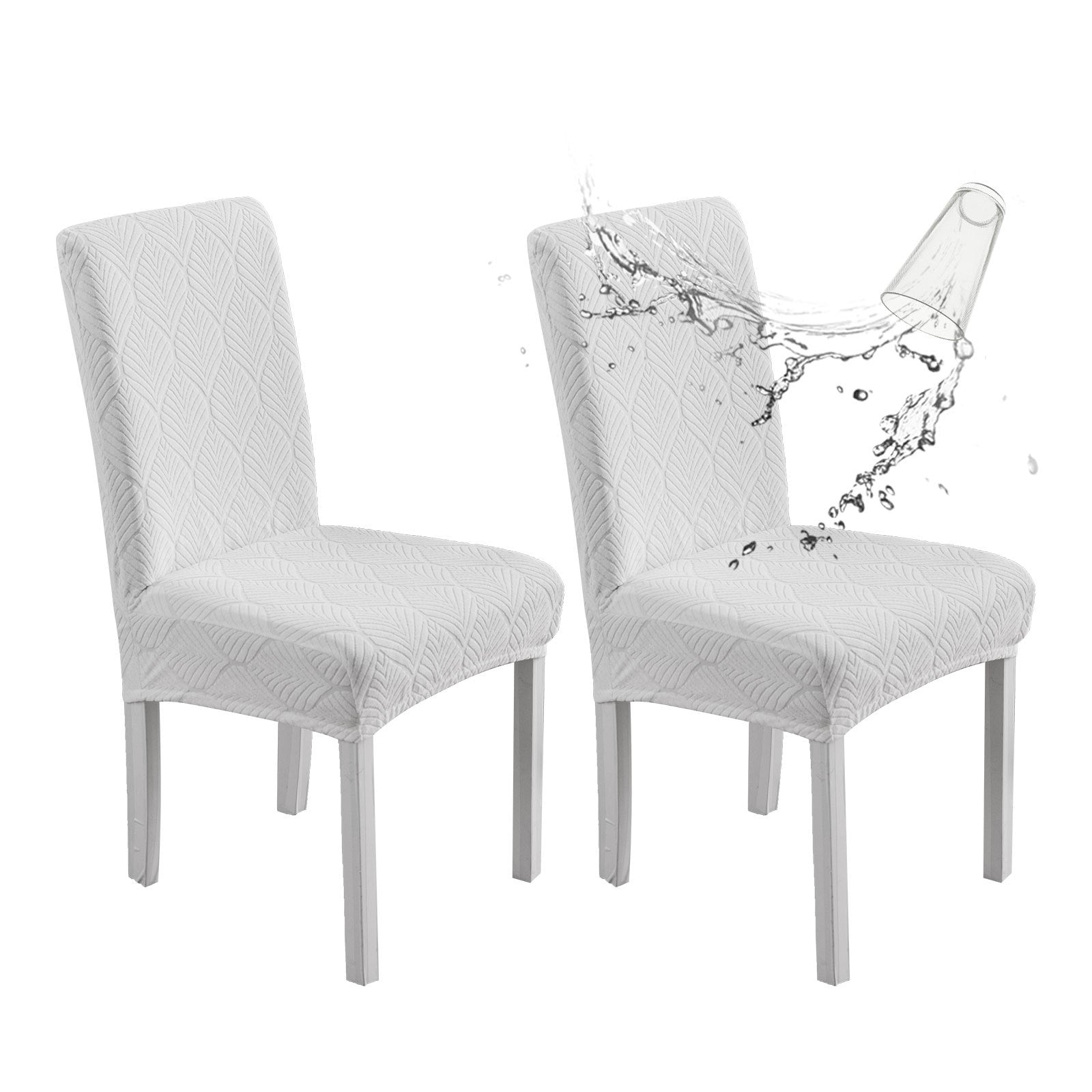 Dining Chair Cover Waterproof Non-Slip LUNEAU White-45x50x7cm