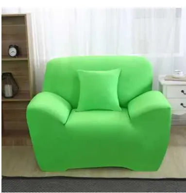 Loveseat Covers Stretch Minimalist LUMIERA Green-Single and two pillows