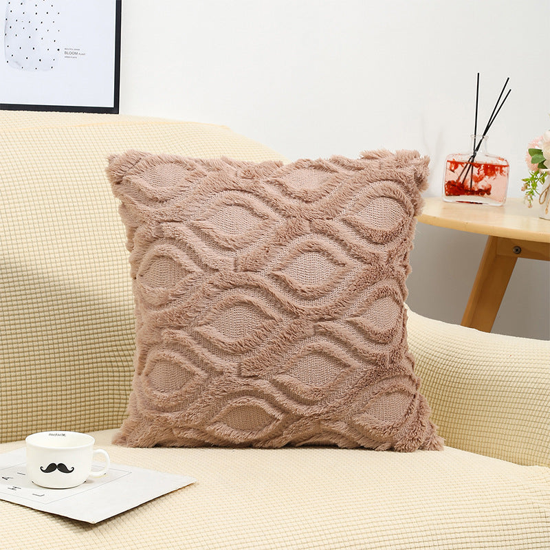 Throw Pillowcase Quilted Faux Fur MOUSSEAU Coffee-45*45cm