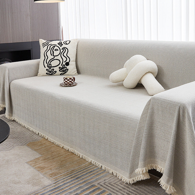 Sofa Throw Chenille Herringbone Pet-Friendly ÉLANIE Yb Herringbone Beige-180X180cm