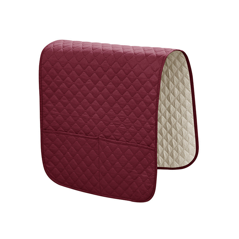 Sofa Armrest Cover Waterproof Quilted Lucine Wine Red-1 Piece