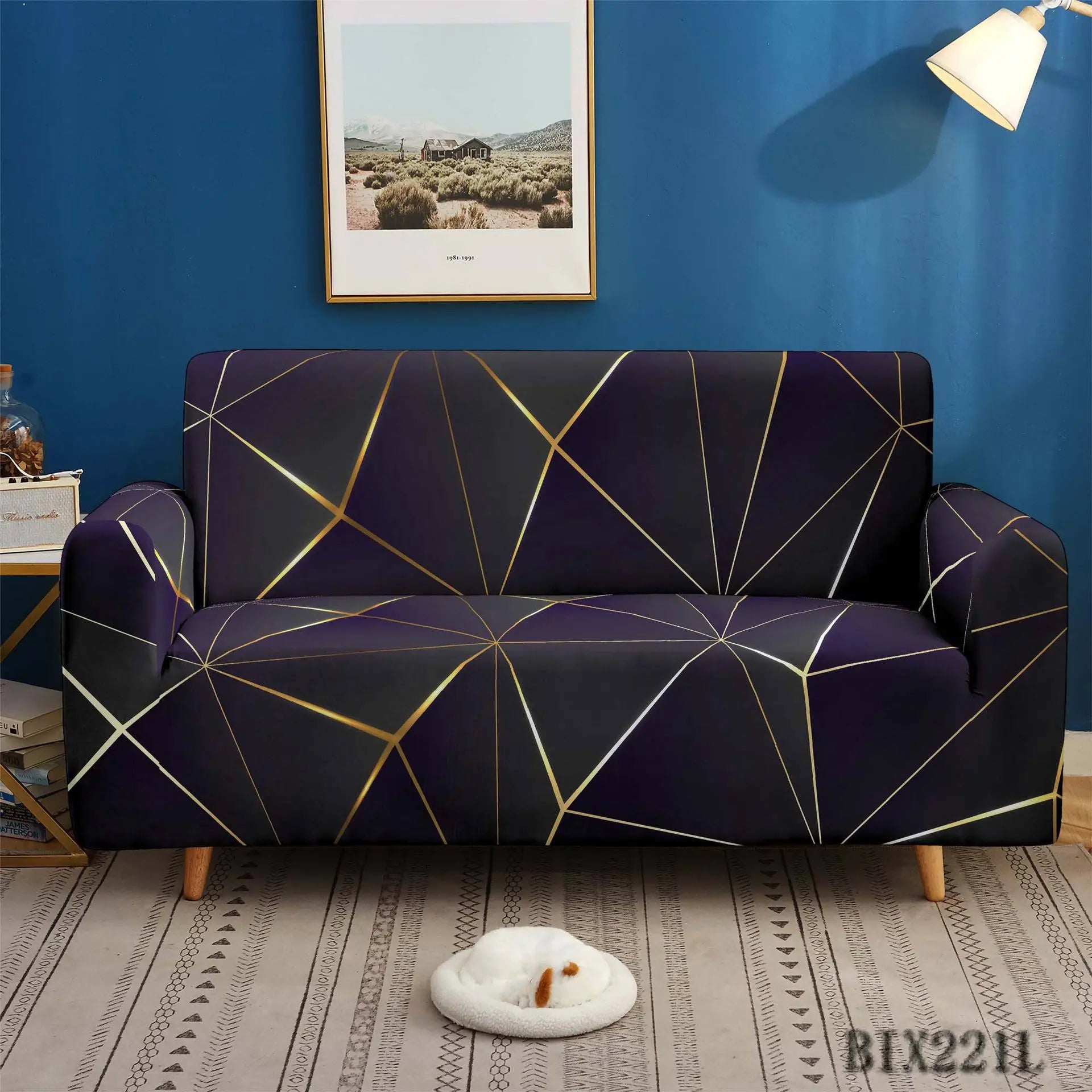 Loveseat Cover Stretch Non-Slip Fleuris J-235x300cm