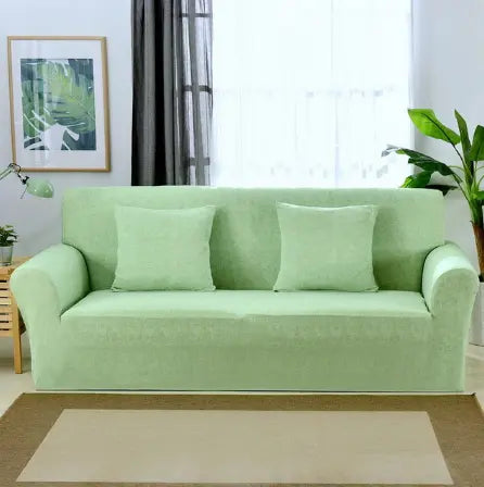Loveseat Cover Stretchable Polyester LUMIEREA Green-Pillowcase 2pcs