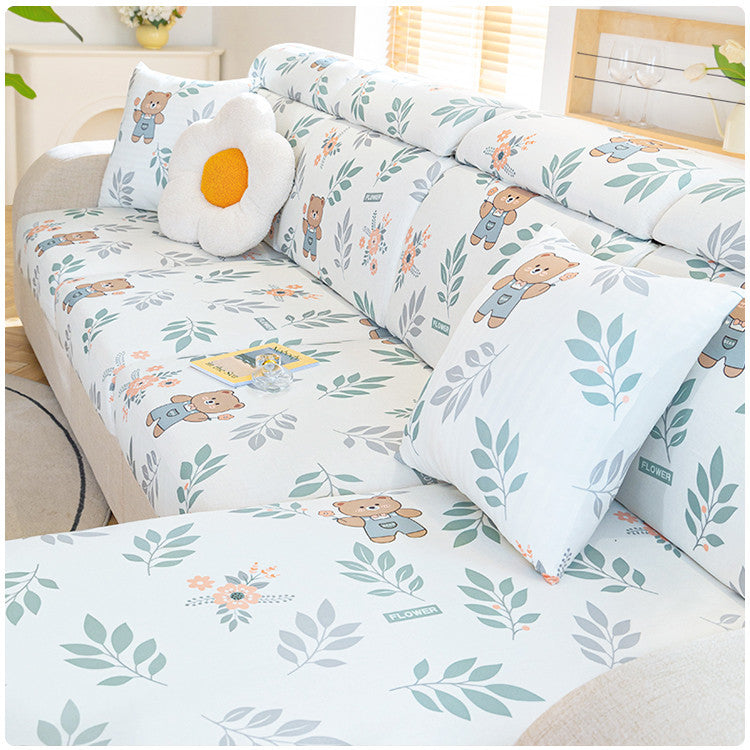 Sectional Sofa Seat Cover Cooling Non-Slip ELOISE Grass Jelly-Extra Large Four People