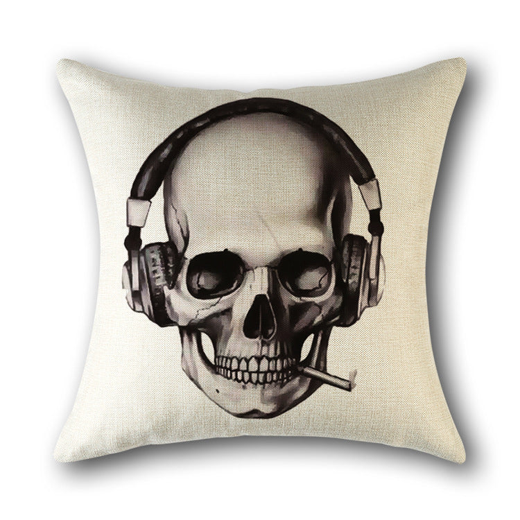 Decor Pillow Cover Linen Skullprint NOIRÉA 7 style-45x45cm