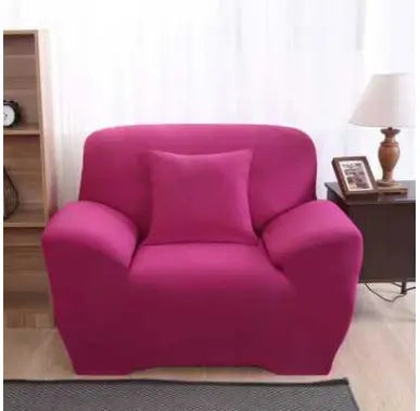 Loveseat Covers Stretch Minimalist LUMIERA Rose Red-Double and two pillows