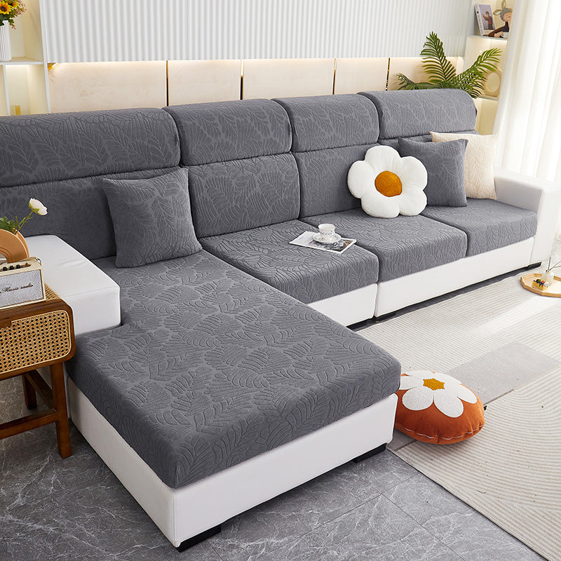 Sectional Sofa Seat Cover Stretch Pet-Friendly ELODIE Light Grey-Intensify Single People